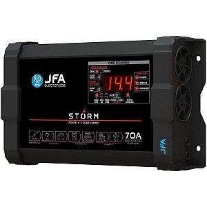 Fonte Carregador Automotivo JFA Storm 70A Bivolt Voltímetro Amperímetro Com Diagnóstico de Bateria