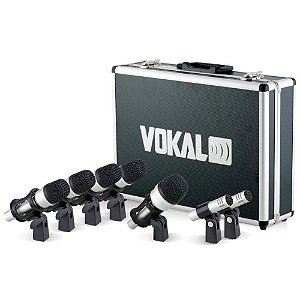 Kit de Microfones Vokal VDM7 Para Bateria Kit Com 7 Peças