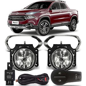 Kit Farol Milha Auxiliar Fiat Toro 2016 Á 2020 Botão Modelo Original