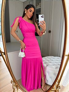 VESTIDO LONGO LORENA MICRO TULE