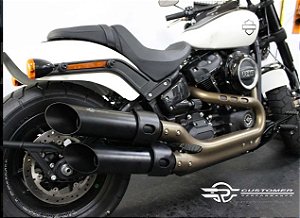 Ponteira Fat Bob 2018 a 2024 Corte Angular 4 Pol T-black Customer
