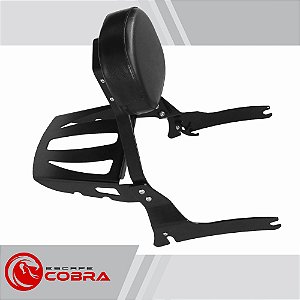 Sissy bar custom vulcan 900 de 2010 até 2015 preto cobra