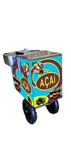 Carrinho de Açaí Em Inox Com Cobertura