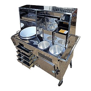 Carrinho de Lanche, Hot-dog e Pastel (Modelo 3 Em 1) Com Cobertura