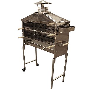 Carrinho Para Espetinhos Em Inox 100cm Churrascos Ambulantes