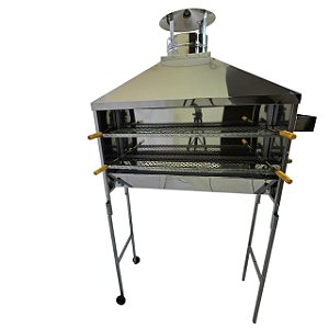 Carrinho Para Espetinhos Em Inox 100cm Churrascos Ambulantes