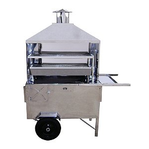 Carrinho de Churrasco 90cm com Caixa Térmica, Baú de Mantimentos e Gaveta de Dinheiro Com Cobertura
