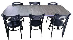 Conjunto com 1 Mesa e 6 Cadeiras - Mesas e Cadeiras para Restaurante REF 8090