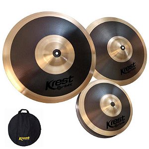 Kit Pratos Krest Orbit Series, Medium Hihat 14", Ride 20", Medium Crash 16", Bag