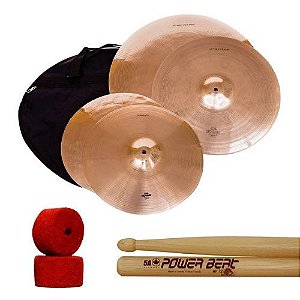 Kit Pratos Wuhan 14" HH, 16" C, 20" R, com Bag