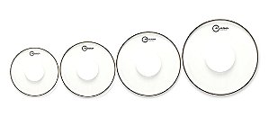 Kit Peles Aquarian Classic Clear Power Dot 8" /10" /12" /14" + Brinde: TC14 Caixa
