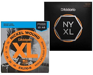 Kit 2 Encordoamentos D'Addario Guitarra EXLl110 e NYXL1046