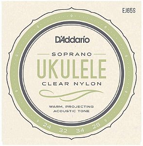 Encordoamento D'Addario EJ65S Ukulele Soprano 24-32-34-28