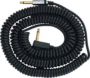 Cabo Vox Espiral para Instrumento 9m, Plug Reto/L, Preto