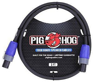 Cabo Pig Hog para Caixa Acústica 91cm, Plug Speakon