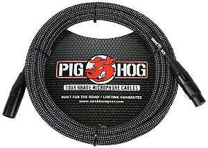 Cabo Pig Hog Black Woven para Microfone 9 metros, Plug XLR