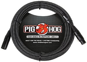 Cabo Pig Hog Black Woven para Microfone 3 metros, Plug XLR
