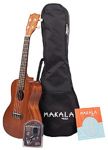 Ukulele Kala Makala Pack Concert Mahogany com Afinador e Bag