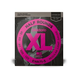 Encordoamento D'Addario ENR71-5 Half Wound Baixo 5 Cordas 45-130