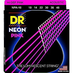 Encordoamento DR Strings NEON Pink Violão 10-48 Rosa