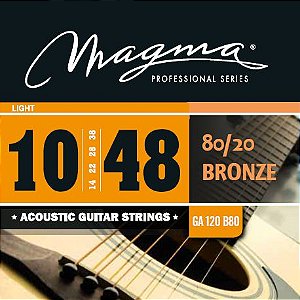 Encordoamento Magma GA120B80 Violão Aço 10-48, Bronze