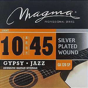 Encordoamento Magma GA120SP Gypsy Jazz Violão 10-45, Prata