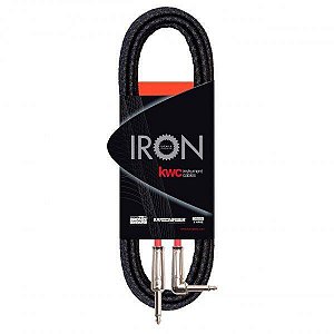 Cabo KWC Iron Têxtil Instrumento P10 L/Reto 6 mts Preto