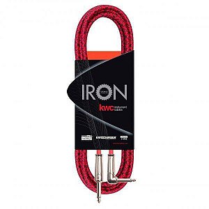 Cabo KWC Iron Têxtil Instrumento P10 L/Reto 6 mts Verm/Preto