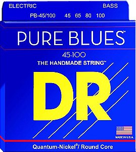 Encordoamento DR Strings Pure Blues Baixo 4 Cordas 45-100 - Standard Scale