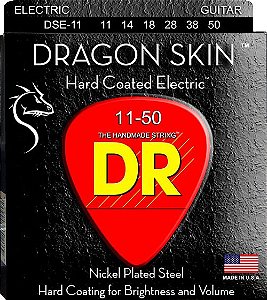 Encordoamento DR Strings Dragon Skin Guitarra 11-50 Níquel