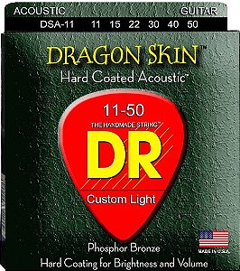 Encordoamento DR Strings Dragon Skin Violão 11-50 Bronze