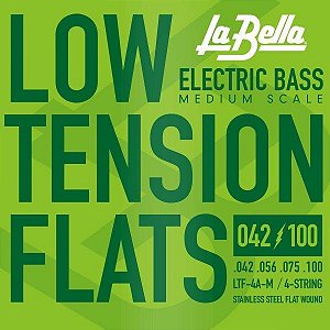 Encordoamento La Bella Low Tension Flats Baixo 4 Escala Média