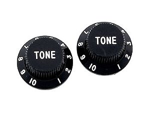Knob Tone Plástico para Stratocaster Preto (Duas Unidades)