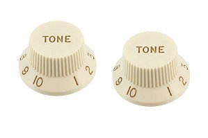 Knob Tone Plástico para Stratocaster Parchment (Duas Unidades)