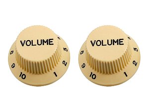 Knob Volume Plástico para Stratocaster Creme (Duas Unidades)