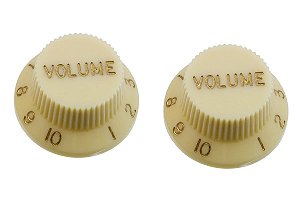 Knob Volume Plástico para Stratocaster Creme Vintage (Duas Unidades)
