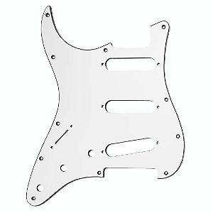 Escudo para Stratocaster Branco Canhoto