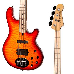 EM BREVE: Baixo Lakland Skyline 44-02 Deluxe, Acetinado, Cherry Sunburst, Maple Neck