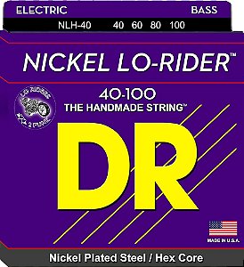Encordoamento DR Strings Nickel Lo-Rider Baixo 4 Crds 40-100 - Standard Scale