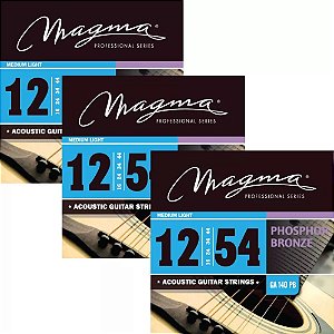 Kit 3 Encordoamentos Magma Ga140pb Violão Aço 12-54 Phosphor Bronze