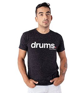Camiseta Drums Preta Mescla - M