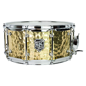 Caixa SJC Alpha Brass, 14x6,5, Casco de Latão Polido Martelado 1.2mm