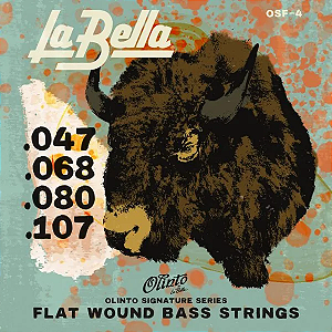 EM BREVE: Encordoamento La Bella Olinto Flats para Contrabaixo 4 Cordas - - Aço Inox