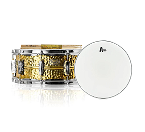 Caixa Pinguim Real 14x5,5 em Latão Martelado, Abafador int., Aro Power Hoop 2, 3mm + Brindes