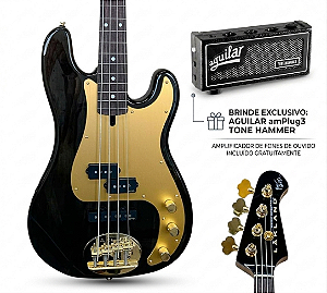 Baixo Lakland Geezer Butler Signature Skyline – Trans Black + Aguilar AmPlug3