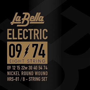 Encordoamento La Bella Guitarra 8 Cordas Nickel 009-074