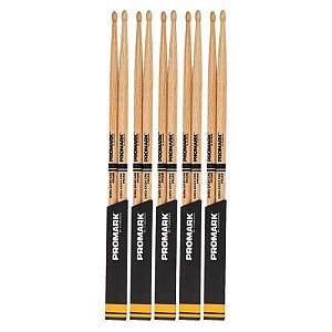 Baquetas ProMark Forward 5A Hickory TX5AW-4P, Kit com 4 Pares