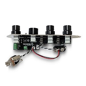 Trickfish JCORE-4B - Pré-amplificador 4 Bandas para Jazz Bass (Jazz Plate Preamp com Jack Lateral e Knobs)