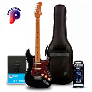 Guitarra Jet JS-300 BK PMX CUSTOM – C/ Seymour Duncan Little ’78 na ponte + Bag + FretWrap Gruv Gear
