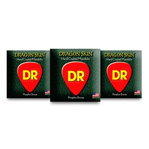 Kit c/ 3 Encordoamentos DR Strings Dragon Skin Mandolin 10-14-24-36